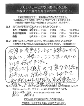 何度も変更することが出来ないものゆえに、本当にここで良いのかととても悩みました。担当して下さった方の丁寧な対応とお寺さんのお考え等にひかれて決めさせていただきました。赤坂浄苑に決めてとても満足しています。