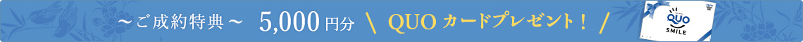成約特典 5,000円分 QUOカードプレゼント！
